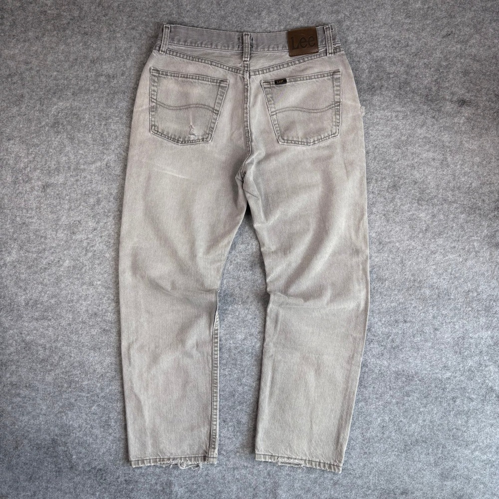 Lee Relaxed Fit Gray Denim Jeans Mens 32x30 Faded Vintage Grunge Streetwear
